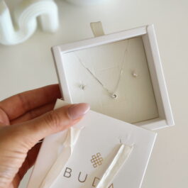 Conjunto Collar punto de luz y caravanas punto de luz Plata 925