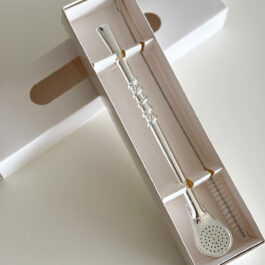 Bombilla alpaca con baño en Plata