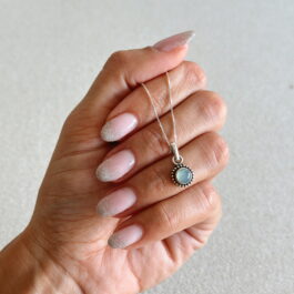 Collar Dije Piedra Aqua Plata 925