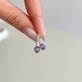 Caravanas Con piedra Natural Piedra Amatista