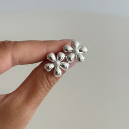 Caravanas Margaritas Enchapado en Plata