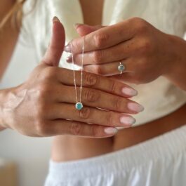 Collar Aqua con Piedra Natural